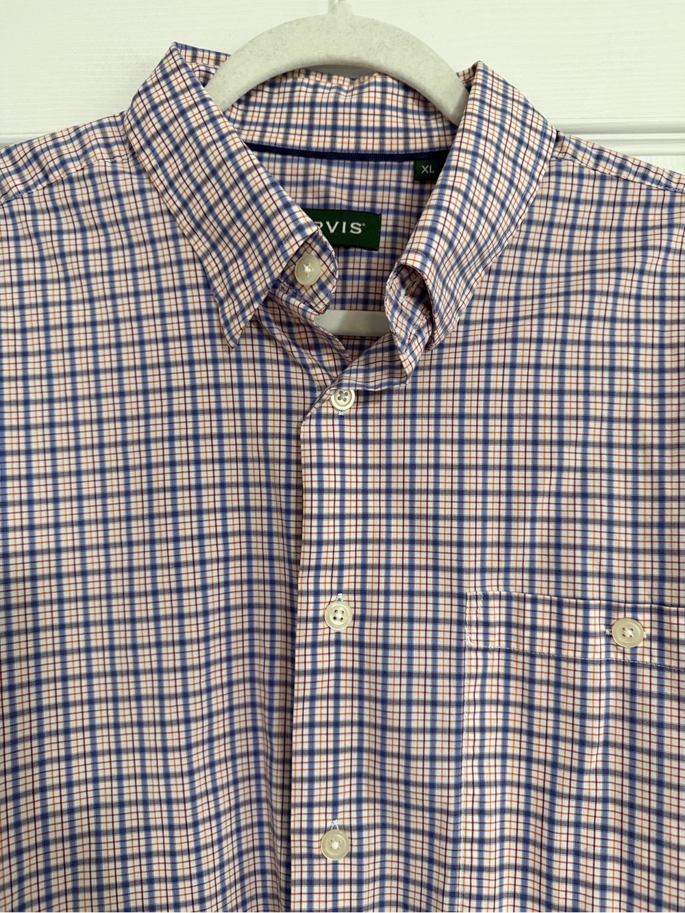 Orvis blue yellow red‎ plaid button down shirt size XL classic